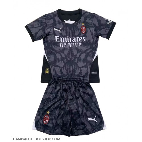 Camisa de time de futebol AC Milan Goleiro Replicas 1º Equipamento Infantil 2024-25 Manga Curta (+ Calças curtas)